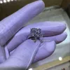 Choucong مجوهرات النساء الفاخرة خاتم الخطوبة القلب قص 3ct الماس 925 فضة خاتم الزواج للمرأة