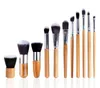 10st 11pcs Professionell makeupborstar Set Pulver Foundation Eyeshadow Lip Make up Brush Cosmetics Beauty Tool Kit med sminkväska i lager