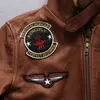 Lamb fur collar AVIREXFLY Men's leather jackets Flocking sheepskin jacket A2 flight leather bomber jacket