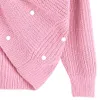 AZULINA Pullover Frauen Neue 4 Farben V-ausschnitt Twisted Zurück Pullover Jumper Langarm Baumwolle Gestrickte Pullover Pullover Pull Femme s18100902