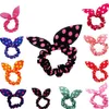 DHL free 100Pcs/lot Children women Hair Band Cute Polka Dot Bow Rabbit Ears Headband Girl Ring Scrunchy Kids Ponytail Holder