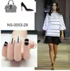 24 pièces faux ongles pour enfants enfants noir et blanc 3D mode mignon Style court artificiel faux ongles pointe colle gratuite outil de bricolage