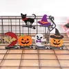 6 styles 2 inch girl hand clips beautiful cartoon Skeleton Spooky Ghost Bat Pumpkin hairpin for halloween party