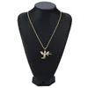 Top Quality Jewelry Zircon Gold Silver Cute Angel Baby Carry Gun Stuff Pendant Necklace Rope Chain for Men Women250K