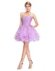 Симпатичные обратно в школу короткие выпускные платья с блестками Homecoming Ball Gown Pufpy Dancing Plares Black Green Pink Purple HY1363