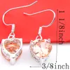 Hot 6 Sets Heart Pendant Earring Jewelry Set 925 silver Necklace Luckyshine exquisite Vintage Crystal Stone For lady party gift Jewelry