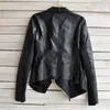 S-4XL novo inverno tamanho grande mulheres casacos de couro motobiker cool zíperes jaqueta de couro grande tamanho feminino pu outerwear j733