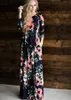 Mode Summer Europe and America New Women FullLength Party Dresses Roundneck Long Sleeve Long Foral Dress Top Quality2980734