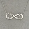 Personalized 3 Names Heart Infinity Necklace, Custom Infinity Nameplate, Personalized Infinity Necklace, Gift for Mom