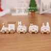 20PCS Wooden Christmas Train Carriage Wood Ornament Xmas Home Decoration Kids Room Decor Children Gift Toy 21X5cm DHL