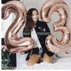 1 PCS 40 pollici oro rosa numero di palloncini 0/1/2/3/4 / 7 Giant Digital Foil Balloon 16 20 30 Biglietti per feste di compleanno