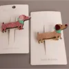 New 20pcs Lucky Hairpins Glitter Felt Animals Khaki Pink Lovely Dog Girls Hair Bows Kids Hair Clip Prince Barrettes7320254