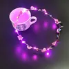 LED luminous Wreaths Flower Headband For Bride Wedding Party Night Market Hot Selling Children Glowing Garland Crown Toys Head Ornaments