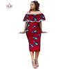 Afrikanska klänningar för kvinnor African Style Print Plus Size Party Ruffled Dresses Ladies Sexy Club Dress Off ska wy1868