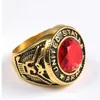 Hip hop US Size 7 to 15 punk Exclusive United States Army Ring For Men Stainless Steel Red Glass Party Ring Soldier Jewelry