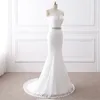 New Elegant Lace Mermaid Wedding Dresses with Appliques Beaded Crystals Long Plus Size Bridal Gowns QC1133