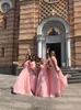 2019 Jeden Suknie Drupienek Sierniczki Mint Green Long A Line Pleys Eleganckie Sukienki Prom Szyfonowa dla Damska Bridal Party