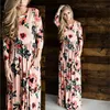 Mode Summer Europe and America New Women FullLength Party Dresses Roundneck Long Sleeve Long Foral Dress Top Quality8539991