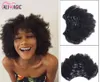 Ali Magic 4B 4C Kinky Clip Curly Hair Extension Nautral Color Clip-In Full Head 7 st Remy Hair 100g 120g