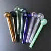 Colored Pyrex Oil Burner Pipes Straight Type Glass Pipe Glass Smoking Pipes New Arrivals Color Randomly Send SW37