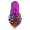 Peruk 70 cm / 28 "Kadın Uzun Büyük Dalgalı Saç Isıya Dayanıklı Çok Renkli Peruk