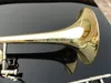 Can Özel Logo Yüksek Kaliteli Pirinç Trombon Altın Lake Çalma Enstrüman Çift Pistonlu Bb Ayarlanabilir Tenor Trombon