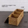 Wicker Storage Baskets Hand Woven Rectangle Tea Bags Storage Box Chest Wooden Organizer Compartments Display Multi-purpos box