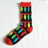 1 paire coton peigné coloré Styles de noël peinture hommes chaussettes cool tenue décontractée drôle barbe robe de soirée équipage chaussettes heureuses