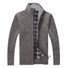 2018 Brand Autumn Winter Men's Sweater Coat Faux Fur Wool Sweater Jackets Men Zipper Knitted Thick Coat Casual Knitwear M-3XL