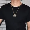 Men'S Crown Small Bubble Letters Necklaces & Pendant with Gold Silver rope Chain Ice Out Cubic Zircon Hip Hop Jewelry