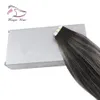 Weaves 100g 40pcs Silk Straight Tape in Human Hair Extension Balayage 1b Sliver Color (#1b sliver 1b)