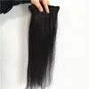 Capelli vergini brasiliani Clip dritta setosa nelle estensioni dei capelli umani colore naturale 80g 100g 125g per testa piena