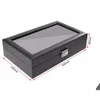 2018 12 Slots Carbon Fiber Jewelry Display Watch Box case Storage Holder High-Grade Black Large Caixa Para Relogio Saat kutusu284v