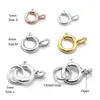 10st / parti 5mm Spring Buckle 925 Sterling Silver Clasp Ring Connector Chain Spännen för halsband Armband DIY smycken tillbehör