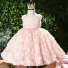 Nouvelle arrivée fleur princesse fille robe bébé baptême robe fête de mariage robe d'anniversaire enfants tutu robe pour filles robes vêtements été