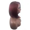 Fantastique Nice Bourgogne Short Straight Bob Synthétique Incliné Bangs Perruques Cheveux Pour Les Femmes Noires Perruque Cheveux Raides