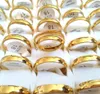 50pcs Gold 4mm Wedding Engagement Rings Men Women 316L Stainless Steel Plain Band Finger Rings High Quality Comfort-fit Lovers Cou229A