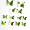 12 adet / takım Ayna 3D Kelebek Çiçek Duvar Çıkartmaları Parti Düğün Dekor DIY Ev Süslemeleri Duvar Kağıdı Dekoratif