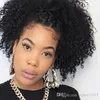 140G Красивые kinky Curls Ponytailer Cabelo Humano Natural Color Clip в хвостях Кусочки для волос Haarstukje Paardenstaart