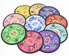 Chinese Embroidered Round Christmas Coasters Party Favors Table Mat Vintage Satin Fabric Fashion Tea Coffee Coaster Set 10set/lot