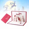 Julkort 3d Pop Up Merry Christmas Series Santa's Handgjorda Beställnings- hälsningskort Julklappar Souvenir Vykort