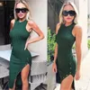 Hirigin Lady Women's Bodycon Regolabile Abiti a fessura singola Sexy Women Party Outwear Abiti aderenti alla moda senza maniche D1891703