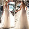 deep v neck lace wedding dresses