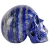 4 tums naturlig kristallskalle lazuli semi-ädel safir skelett huvud artificiell precision carving jade hantverk dekoration