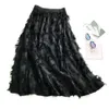 2018 chiffon skirts tassel feather bust skirt of tall waist han edition of female long posed the a - line skirt joker