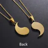 Matching 2 Pieces Stainless Steel Yin Yang Pendant Puzzle Piece Necklace Birthday Jewlery Gifts for Couple or Friends BFF1200O