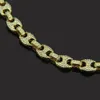Hip hop 12mm guld silver färgpläterad iced ut puff marin kaffe pärlor kedja länk bling halsband för män