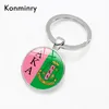 Konmniry AKA Sorority Glass Dome Key Chains Holder Charms Kap Silver Keyrings Women Men Fashion Jewelry11184184