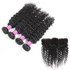 Wholesale Brazilian Peruvian Malaysian Deep Wave Human Virgin Hair Vendors Weave Bundles With Lace Frontal Closure Hair Extensions Wefts