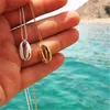 Yobest Vintage Silver Alloy Conch Gold Shell Necklace For Women shape Pendant Simple Seashell Ocean Beach Boho Bohemian Jewelry